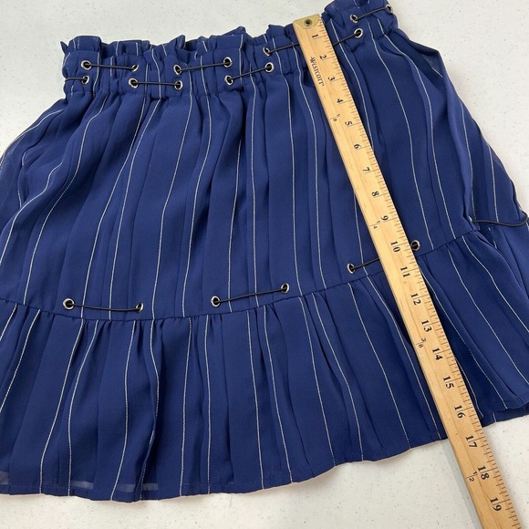 Tularosa Women's Pinstripe Hayley Skirt Elasticized Waist in Navy Size M - Picture 11 of 15